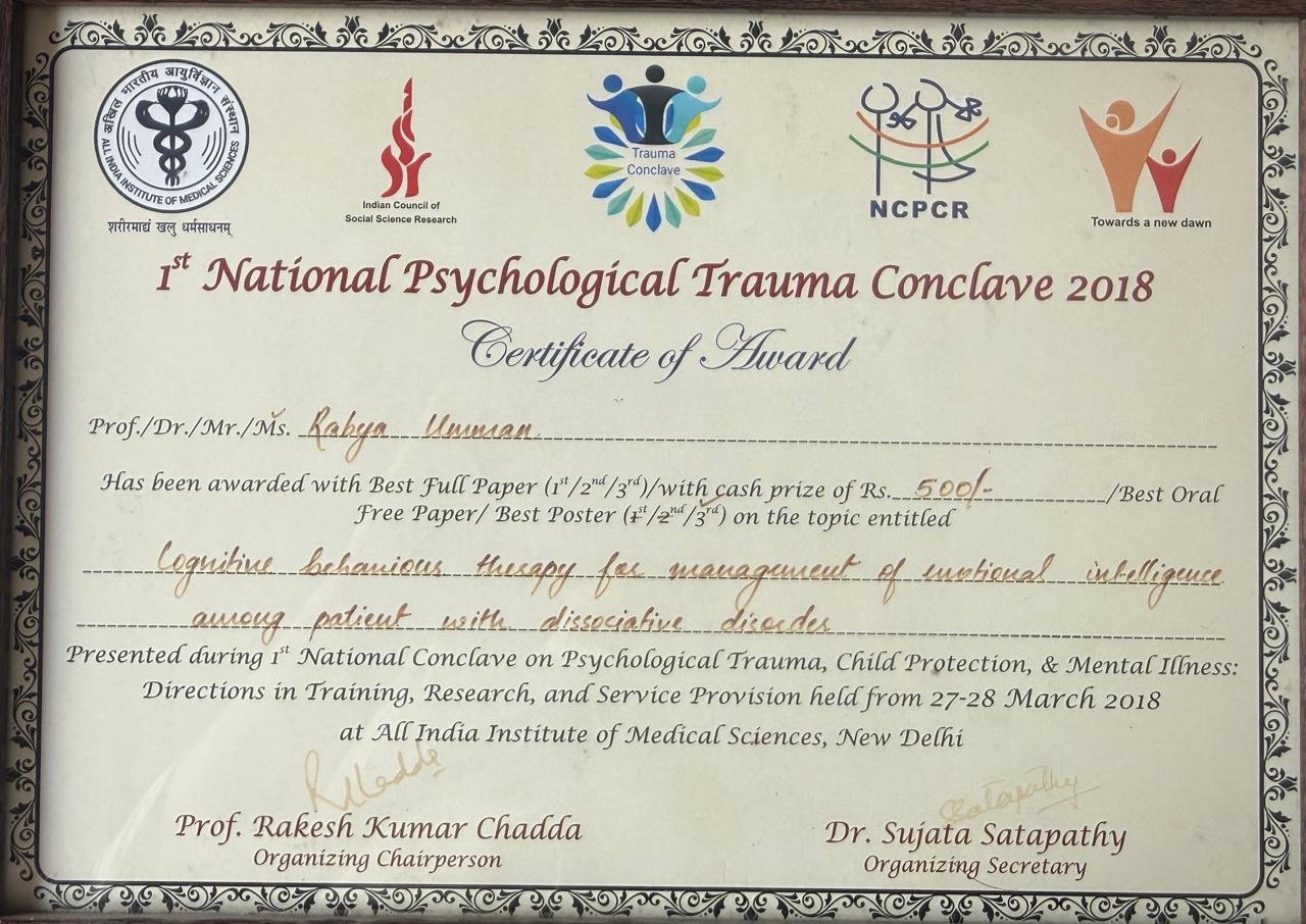 Best Paper Award — Trauma Conclave 2018, AIIMS