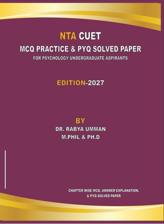 Cover of NTA CUET MCQ Practice & PYQ Solved Paper by Dr. Rabya Umman
