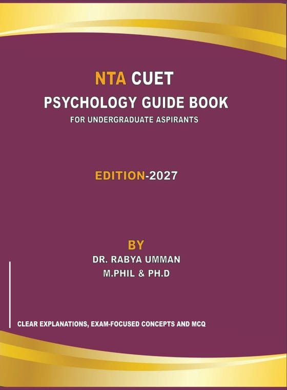 Cover of NTA CUET Psychology Guide Book by Dr. Rabya Umman